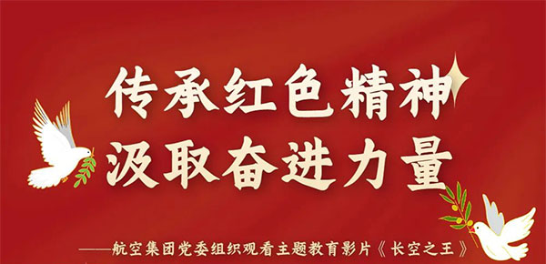 傳承紅色精神 汲取奮進力量｜航空集團黨委組織觀看主題教育影片《長空之王》